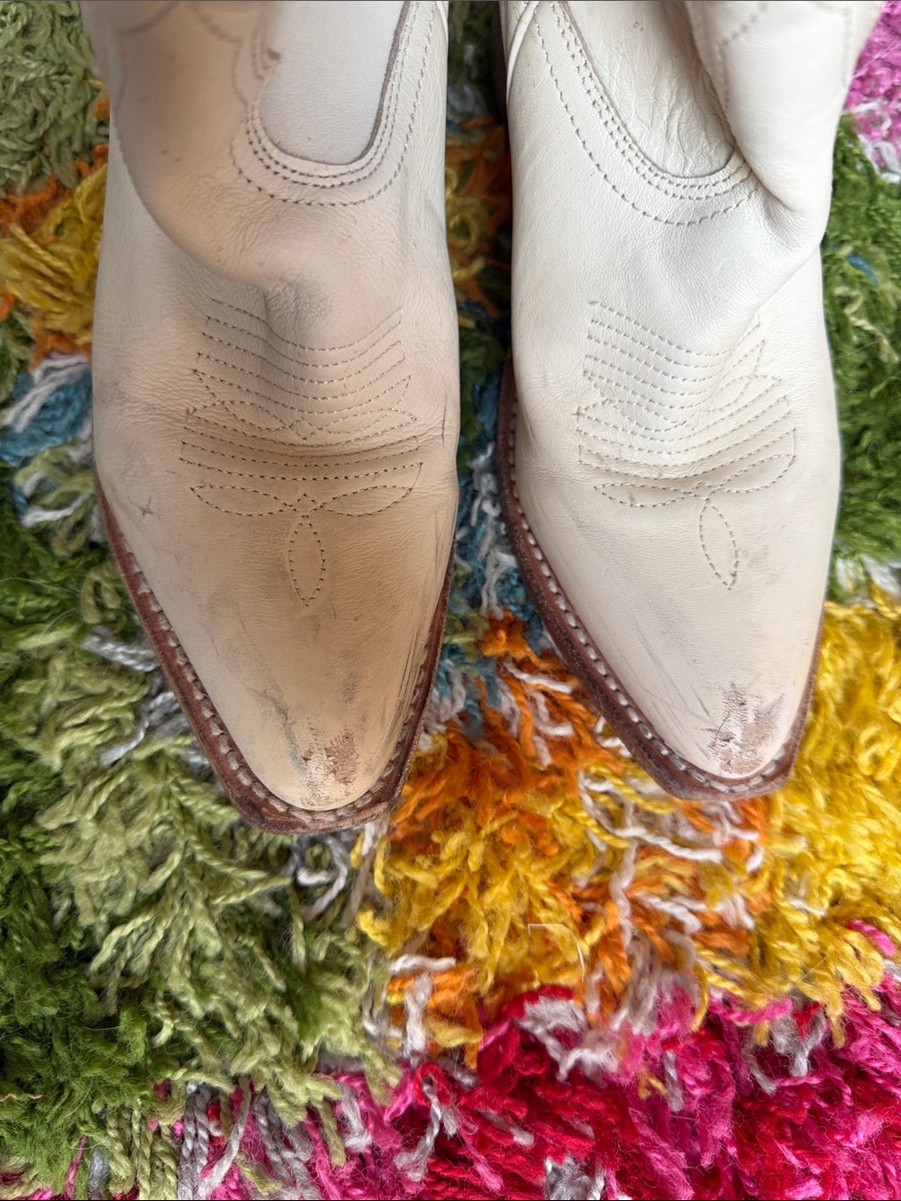 Freebird | 'Jackson' Ivory Leather Western Mid-Calf Boots with Block Heel - Picture 4 of 14